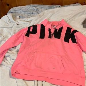 Pink half zip sweater